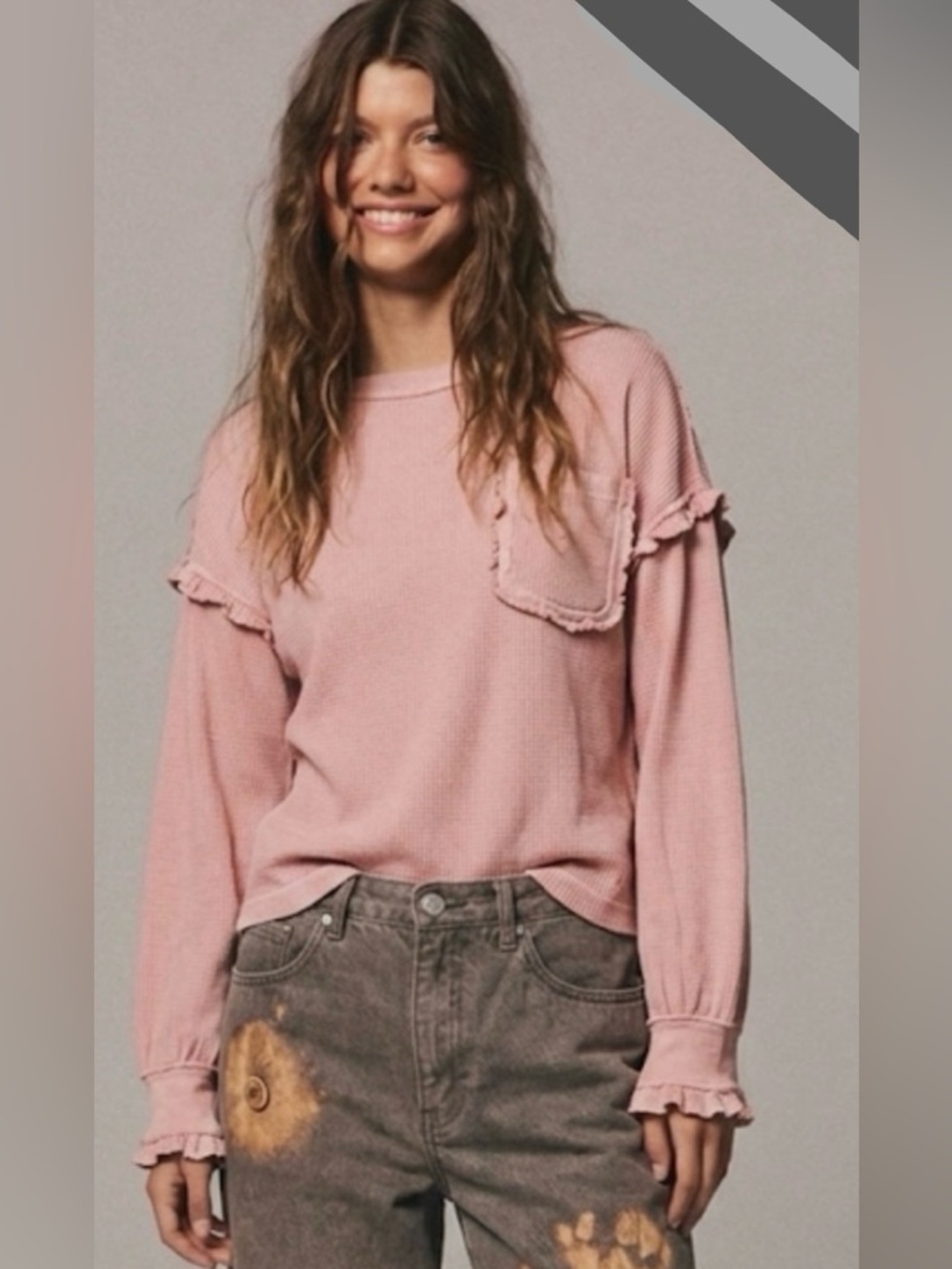 Anthropologie Pilcro Après Ruffled Cotton Tee